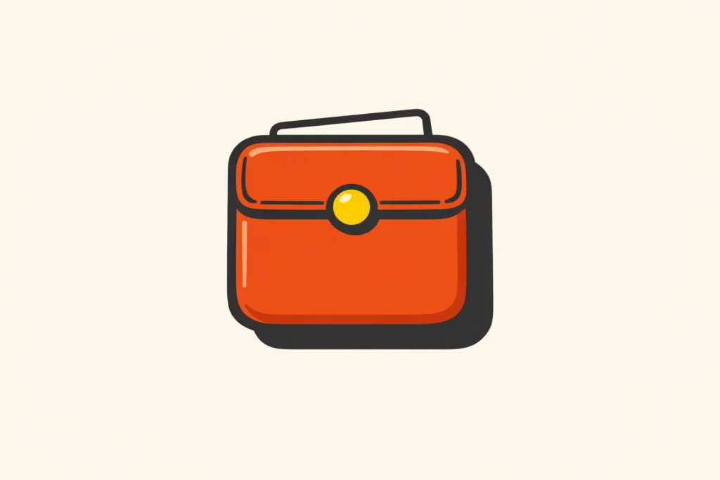 E-plånbok som betalmetod - sticker-book-stil med clasp och kort som sticker ut
