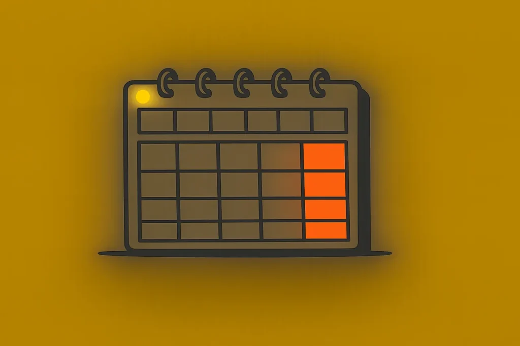 Kalender med markerade helgdagar som visar hur helgen påverkar uttagshastighet hos operatörer